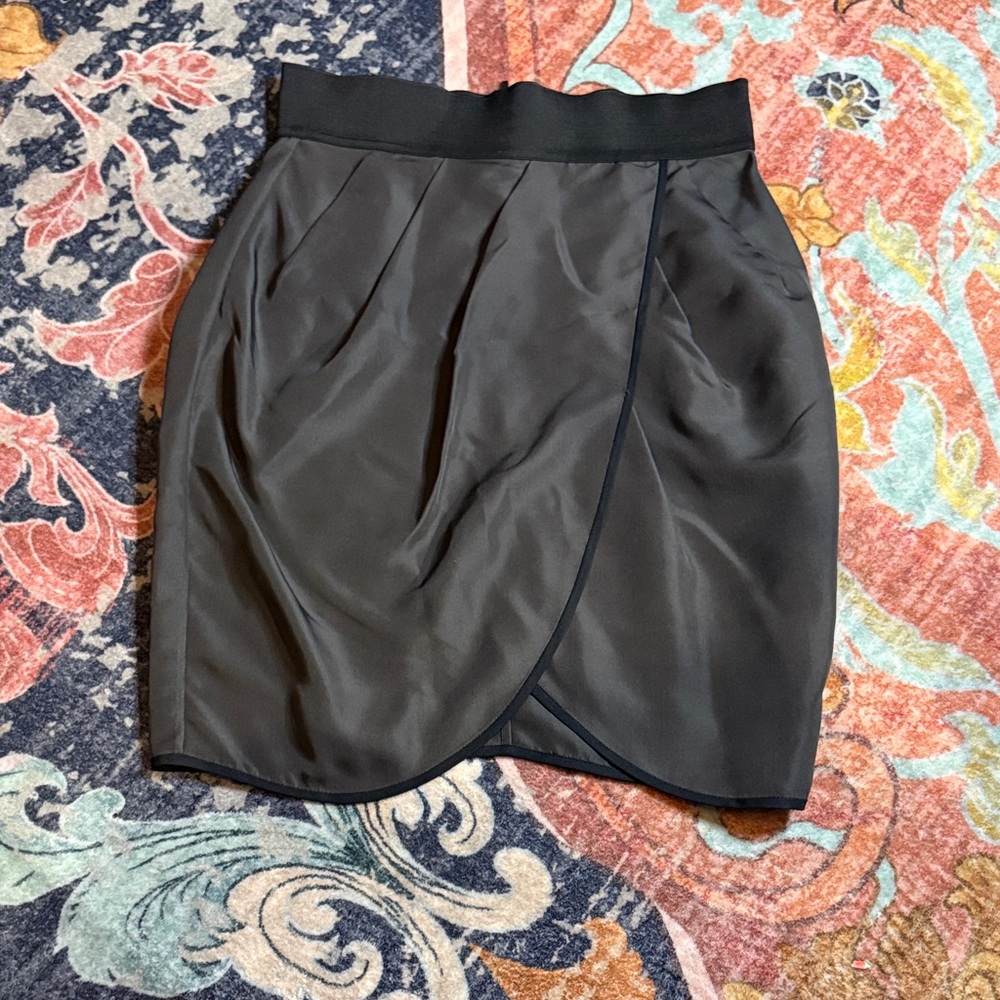 Wilfred Charcoal Wrap Mini Skirt